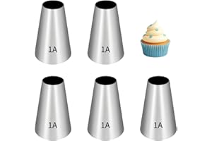 5 Pcs 1a Piping Tip,Piping Tips,Piping Tips For Cake Decorating,For Cookie And Cake Decorating, Diy Cream.