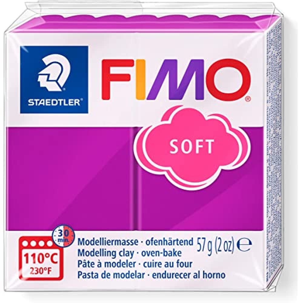 STAEDTLER 8020-61 FIMO Soft Oven-Hardening Polymer Modelling Clay - Purple (1 x 57g Block) โ image 1