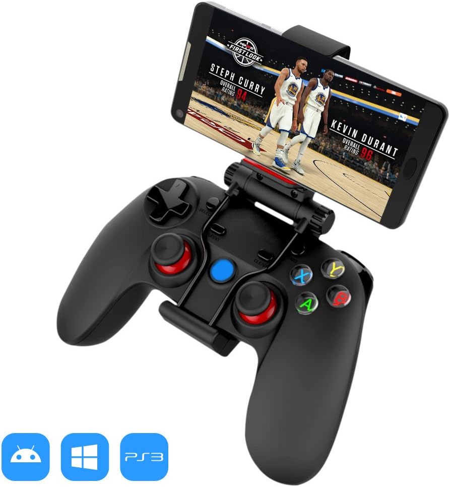 XFUNY PS3 Controller, Wireless Bluetooth Gamepad Colorful backlights Enhanced Gamepad Suits with Clip for Android/iOS/Tablet/TV Box/PC/Playstation 3
