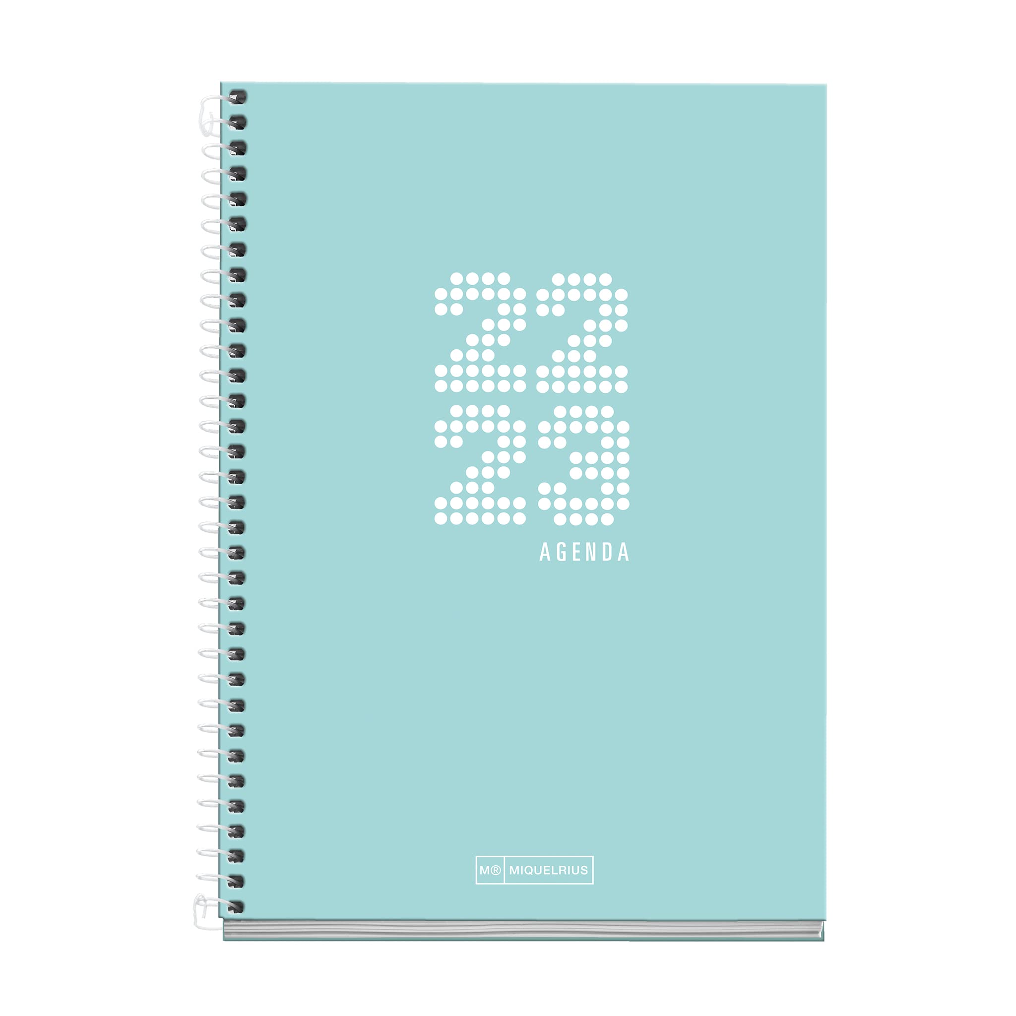 MIQUELRIUS - Agenda September 2022 August 2023 - Week Vista - Plus Size 15 x 21.4 cm - Bilingual: Catalan, English - School - Blue