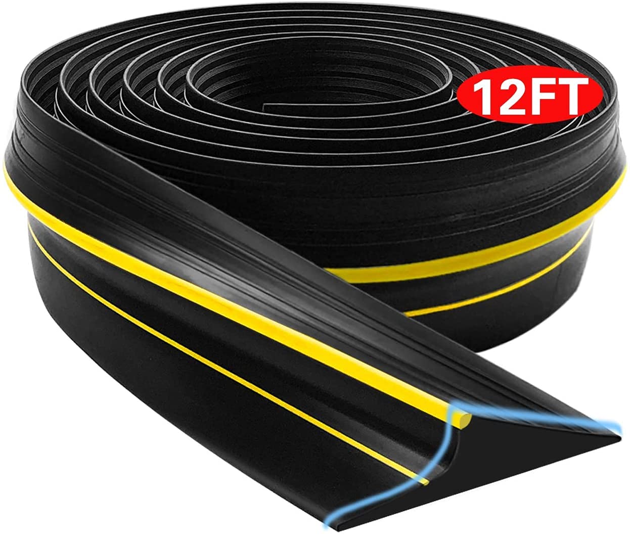 Photo 1 of Jin&Bao Universal Garage Door Bottom Seal Strip,Weatherproof Rubber DIY Weather Stripping Replacement, 12FT Length