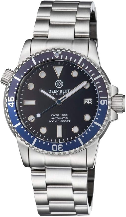 blue bezel black dial