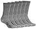 FUN TOES Men's Merino Wool Socks -6 Pack Value- Lightweight,Reinforced-Size 8-12 (Blue)