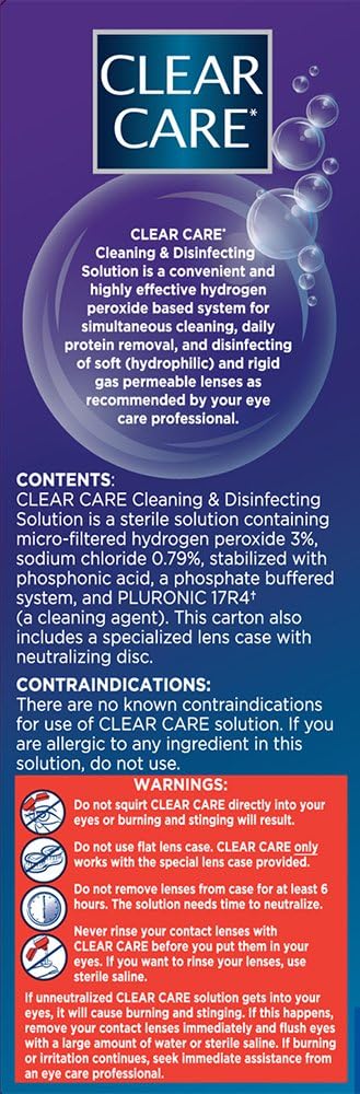 Clear Care Cleaning & Disinfecting Solution with Lens Case, Twin Pack, 12 Fl Oz (Pack of 2): Health & Personal Care
