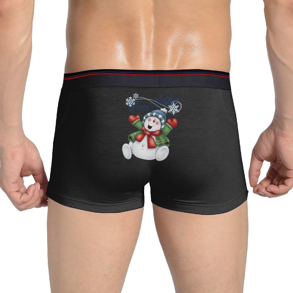 SSSB for Men Christmas Snow Man Sexy Seamless Stretchable Boxer Underwear Panty Brief Black