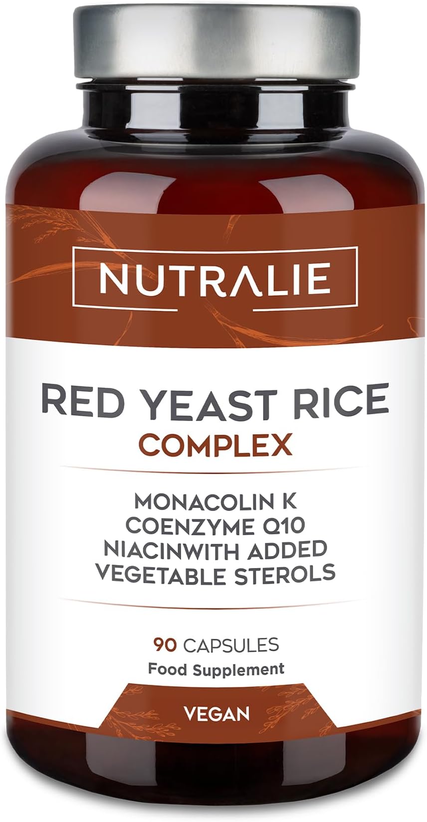 NUTRALIE Red Yeast Rice Complex 2.9 mg Monacolin K 90 Vegan Capsules
