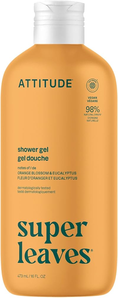 ATTITUDE Body Wash EWG Verified Shower Gel 98% Natural 473 mL Orange Blossom