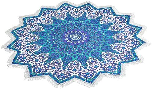 Raj Handicrafts round roundie beach throw Table cloth cover beach towel sheet yoga mat college dorm bedspread