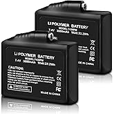 Rechargeable 7.4V 3000mAh Lithium Polymer Batteries for Battery Heated Gloves 2pcs Li-Polymer Batteries for Heated Socks Hats Support Female DC Jack, Temperature, Short Circuit & Overcharge Protection