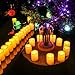 Kohree Flameless Candles LED Battery Candles with Timer Remote Control LED Pillar Votive Unscented Ivory Remote Candles Amber Yellow Flame Pack of 12