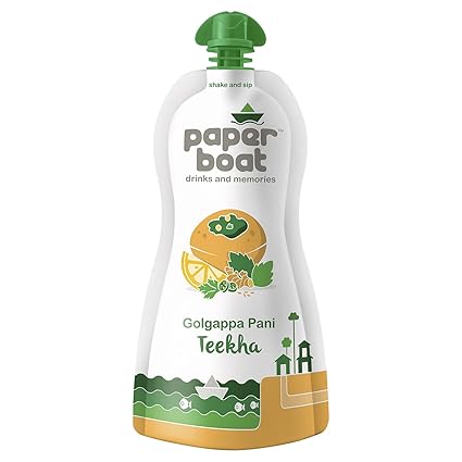 Paper Boat Golgappa Pani Teekha, Ready to Drink or with Pani Puri, No Added Preservatives and Colours (Pack of 6, 200 ml)