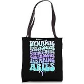 Aries Zodiac Sign Groovy Aries Birthday Aries Astrology Tote Bag