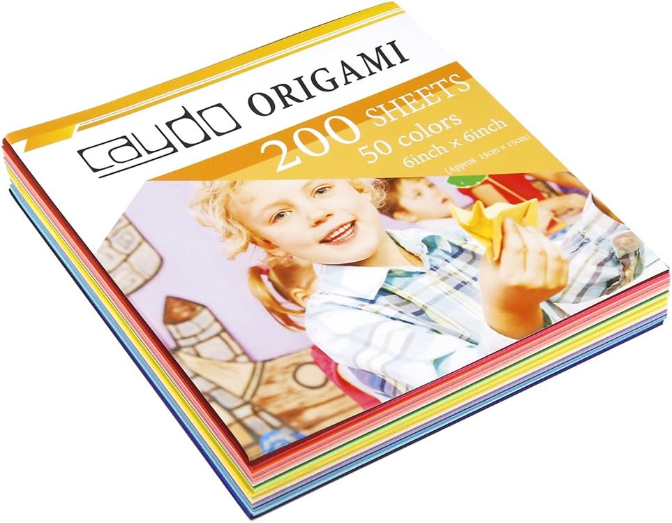 Caydo 50 Vivid Colors 200 Sheets Origami Paper 6-Inch by 6-Inch for Arts and Crafts Projects
