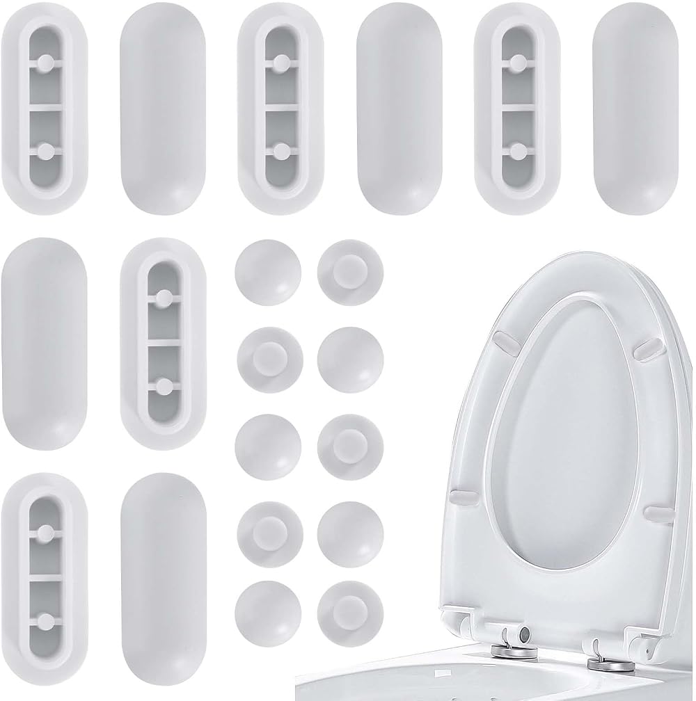 Colexy White Universal Toilet Seat Buffer Set WC Dampening Bumper Gasket