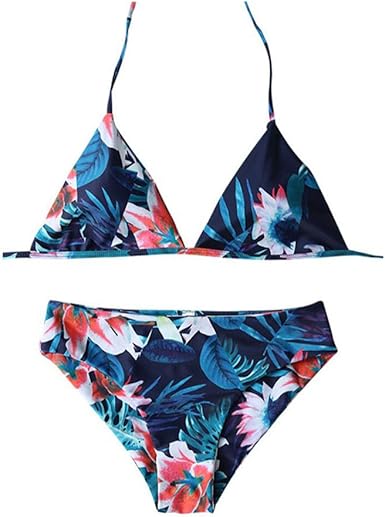 blue floral bathing suit