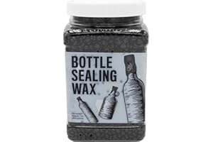 BW BLENDED WAXES, INC. Blended Waxes, Inc. Bottle Sealing Wax, Pastille Wax Seal Beads For Wine, Beer, and Liquor Bottle Sealing, Seals Between 25-30 Bottles, 1 lb, Black Gloss