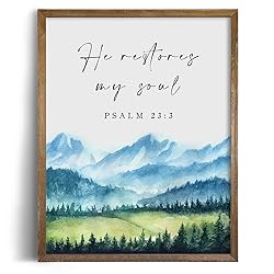 Psalm 23:3 Religious Quotes Wall Art