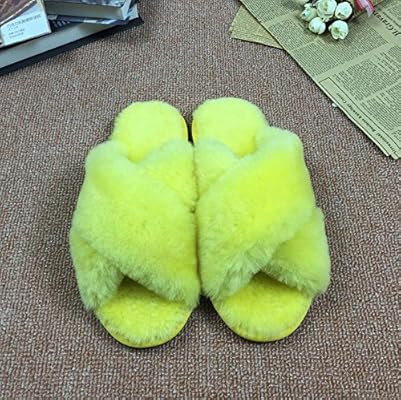 yellow fuzzy slippers