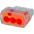 IDEAL 30-1033 Push-In Connector, 3-Port, 12-20 AWG, Orange, Box of 100 by Ideal Industries