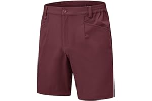 Rdruko Men's Stretch Golf Shorts 7 '' Dress Casual Quick Dry Elastic Waist Lightweight Flat Front Work Shorts