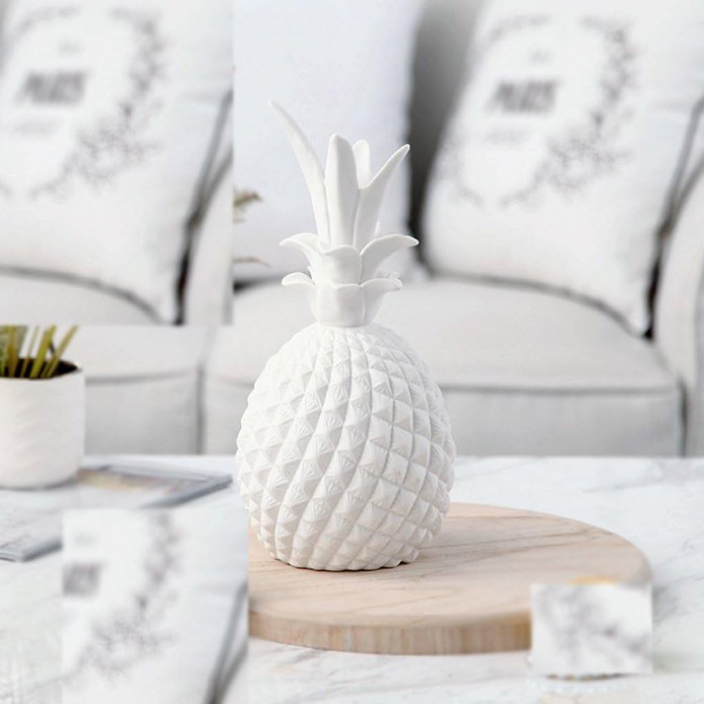 Creative Home Accessories White Ceramics Pineapple Living Room Fruit Dish Decoration Fashion Home Improvement Crafts ( Size : 15*30cm )