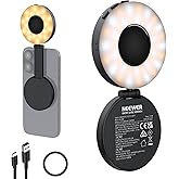 NEEWER ENTRY LEVEL VERSION Magnetic Selfie Light Compatible with MagSafe iPhone, 4 Mode CRI95+ 914lx 1.5W Plastic Folding Sma