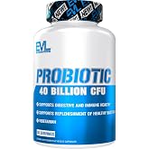 Evlution EVL Multi-Strain Probiotic Capsules - 30 Servings | Probiotic Nutritional Supplement - 40 Billion CFU - Lactobacillus Acidophilus Bacillus and Bifidobacterium Strains