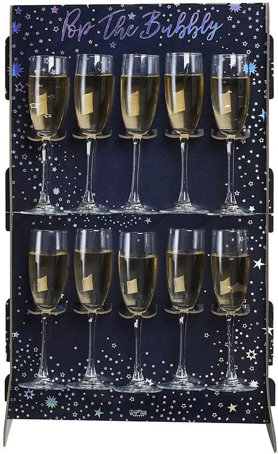 Tree Stands - Ginger Ray Navy & Iridescent Champagne Party Drinks Wall Holder Stand Decoration - Great for Christmas StarGazer Birthday