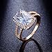 Bella Lotus 4.5ct Radiant Cut CZ 18k Gold and White Gold Plated Vintage Engagement Rings