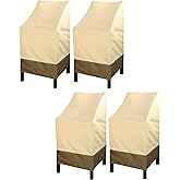 RosieLily High Back Patio Chair Covers Waterproof Heavy Duty Stackable Outdoor Bar Stool Cover Patio Furniture Covers Outside Lounge Deep Seat Covers, High Back-4 Pack Beige