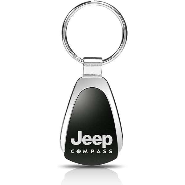 Red Teardrop Key Chain For Jeep Compass - Swirl Design Laser Etched