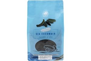 DABC OAK LAND DOL Sun Dried Wild Caught Sea Cucumber,Black Pin Small-All Natural Nutritious 天然淡乾冰川小黑米海參 (Large 8oz/bag)
