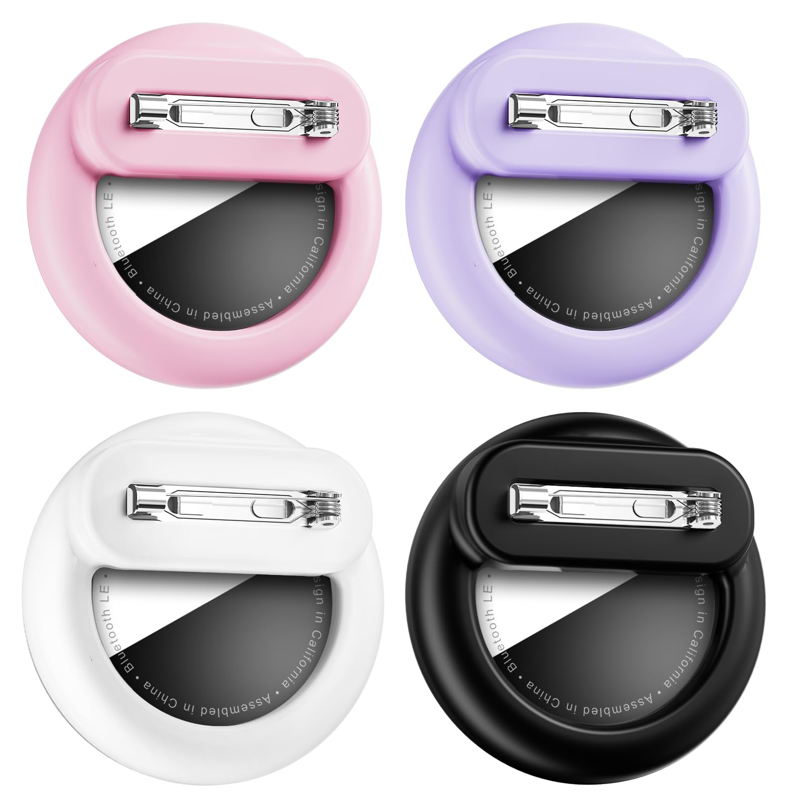 Photo 1 of Wowwat Compatible with Apple AirTags Holder for Kids, 4 Pack Hidden Case for Air Tags Holder with Safety Pin, Anti-Lost for Kids, Baby, Elderly, Luggage, Shoe, Clothes - Black White Pink Purple