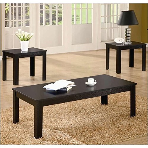 Coaster Home Furnishings Transitional Living Room 3 Piece Set, Black