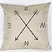 Akery Retro Compass Cotton Linen Throw Pillow Cases Decorative Cushion Covers , 18