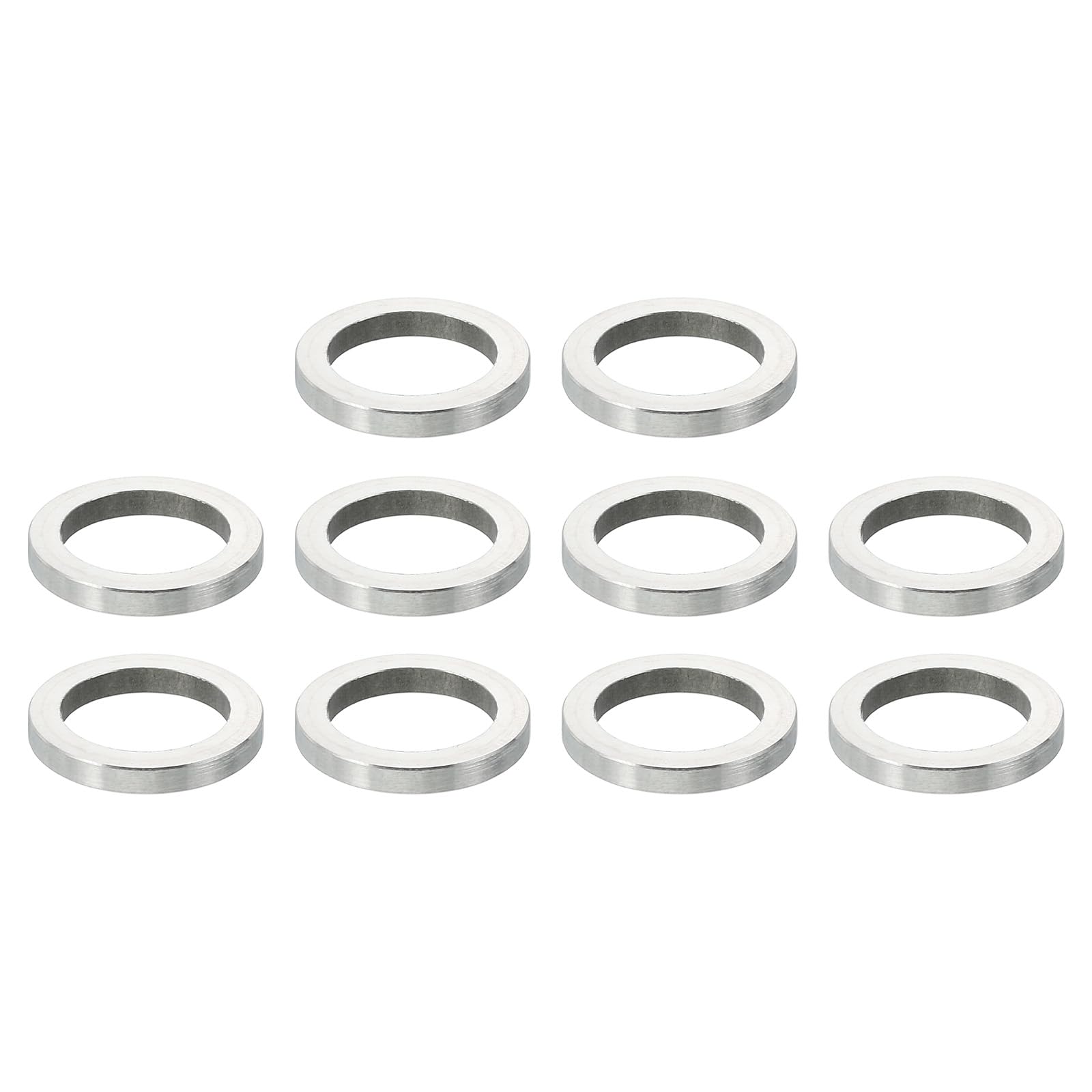 PATIKIL M10 Stainless Steel Spacers, 10 Pcs Metal Spacer Stainless Steel 10.2mm ID x 14mm OD x 2mm L Spacer Screw Standoff Round for 3/8" M10 Screw Bolts
