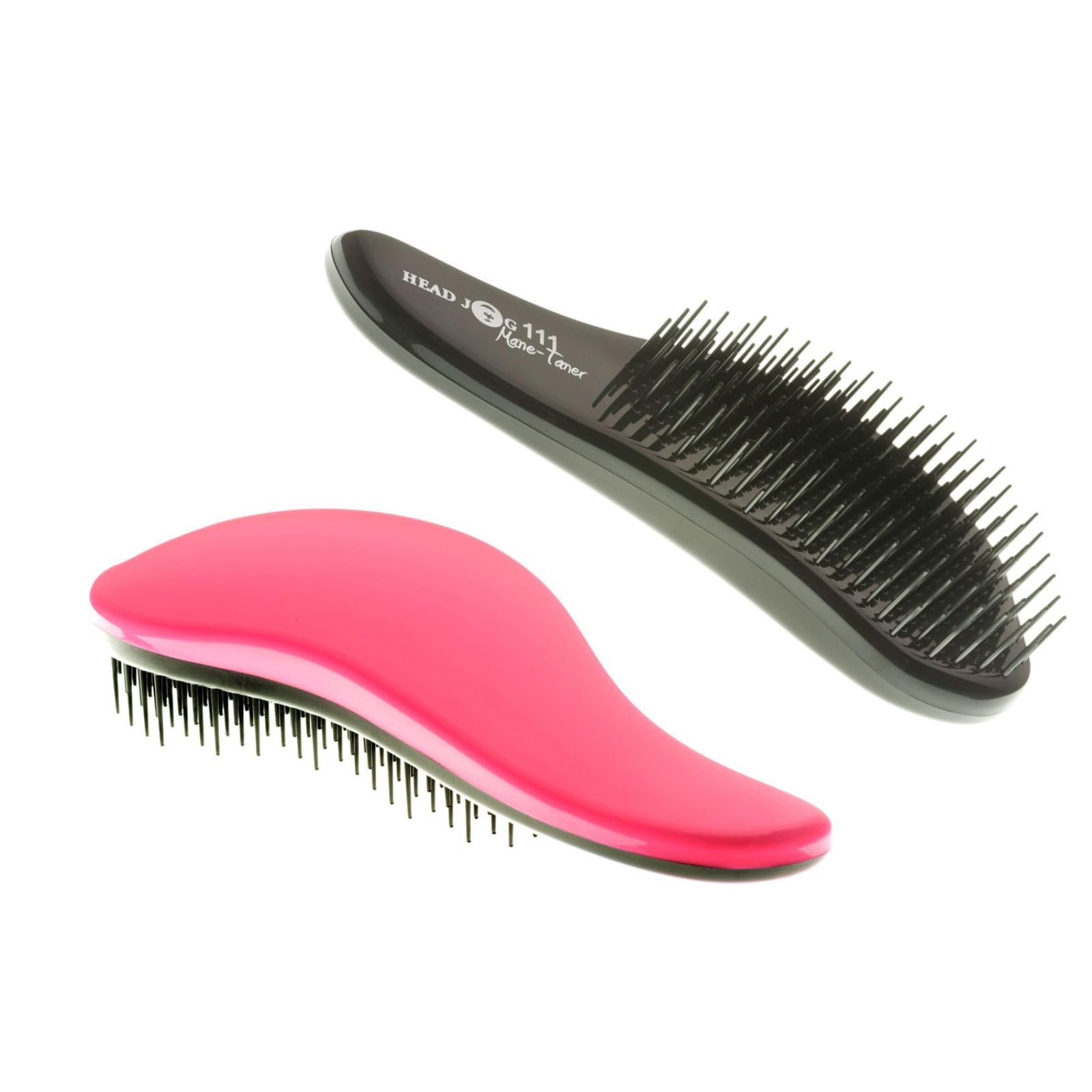 Head Jog 111 Mane Tamer Hair Brush. Detangling Brush For Tangle Free Hair. Detangler For Wet & Dry Hair. Paddle Detangle Brush For Normal, Fine, Wavy & Curly Hair. (Candy Pink)