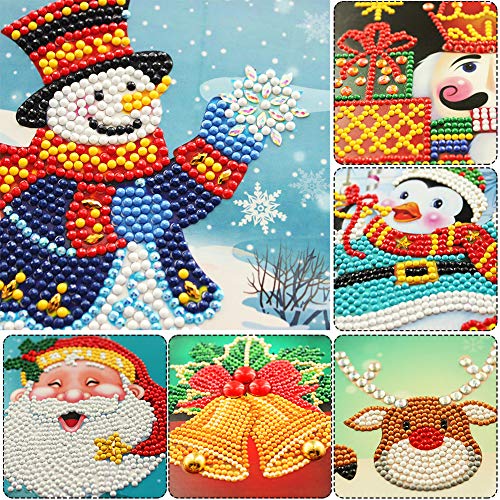 8pcs Christmas Cards 5D DIY Diamond Painting Greeting Card Special-Shaped Birthday Festival Gifts Mosaic Making Art Craft - Thumbnail 3