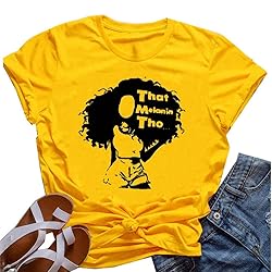 YourTops Women Melanin Graphic T-Shirt Afro Woman