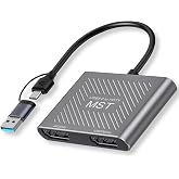 WinRaybot USB to Dual HDMI Adapter 4K@30Hz HDMI Splitter Extended Display with Driver Support Mac OS/Windows HDMI Splitter for Dual Monitors MST Dual HDMI Adapter for 2 Monitors for MacBook/Dell/HP&hellip;&hellip;