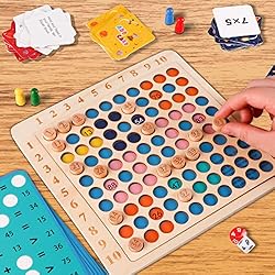 Wooden Math Multiplication Board Game, Wooden