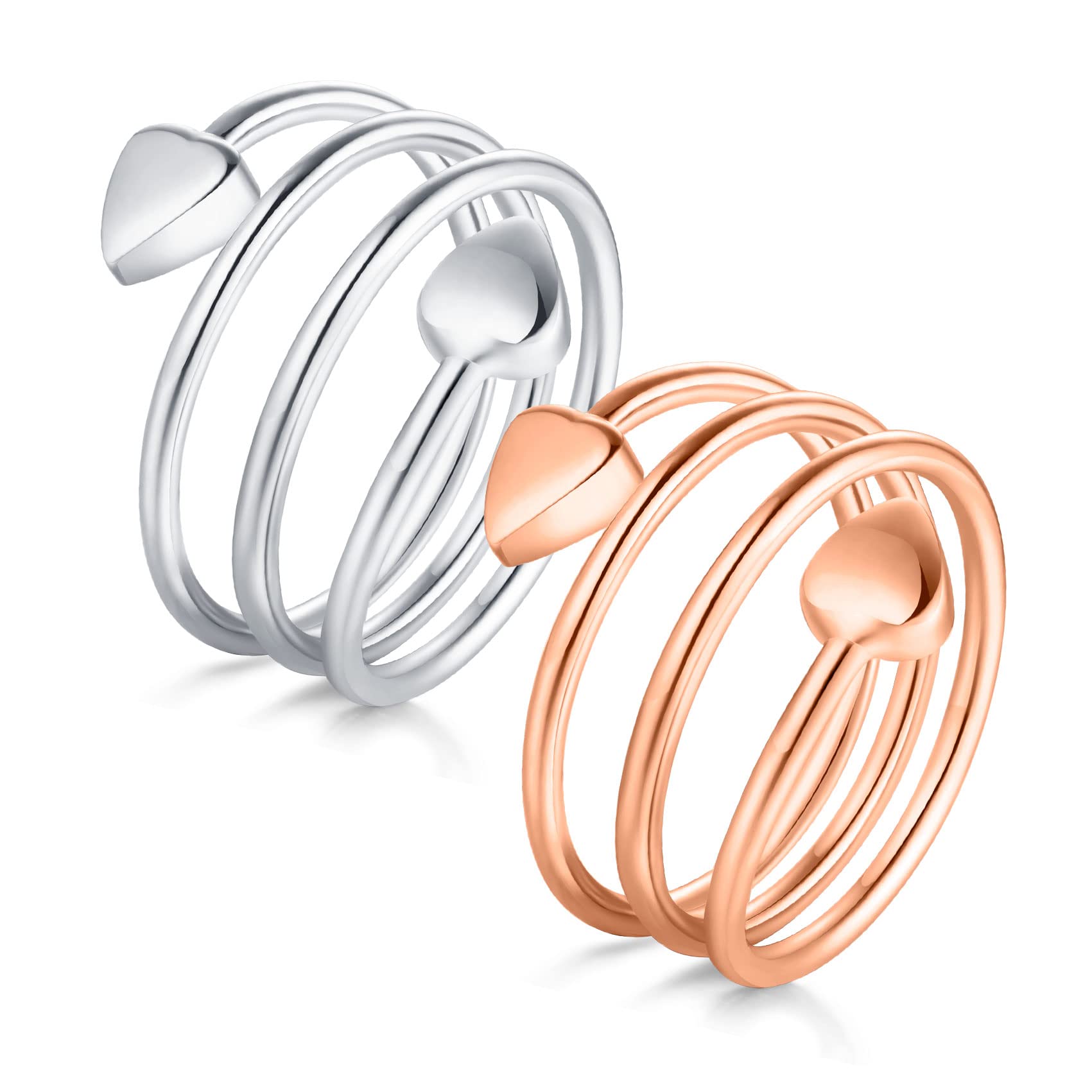 Jeracol Lymphatic Drainage Magnetic Rings for Women,2Pcs Copper Rings with 2X Strong Magnets, Adjustable Size with A Gift Box