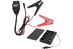 MR CARTOOL E60 OBD II Vehicle ECU Emergency Power Supply Cable 12V Car Memory Saver with 2 Alligator Clip&Battery Box