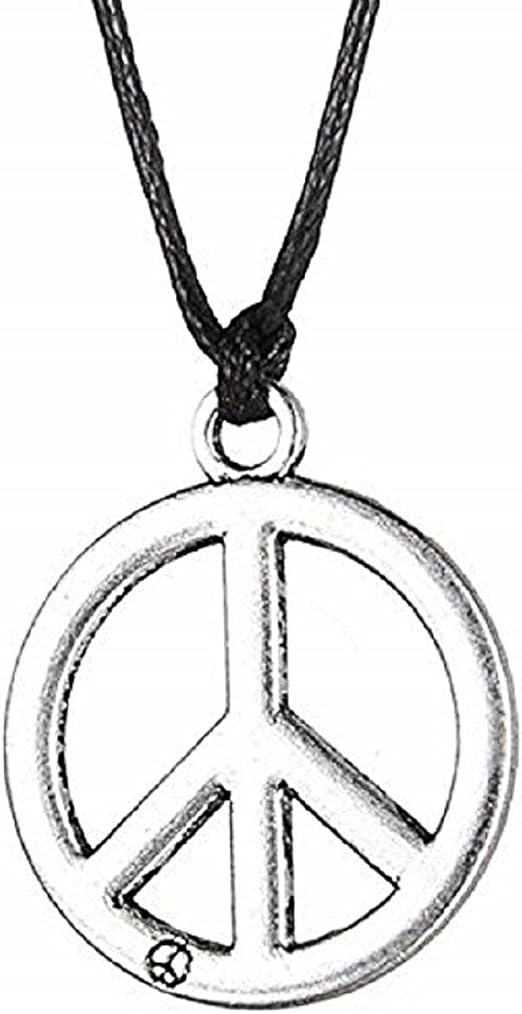 Lovelegis Collana Da Uomo E Donna Simbolo Pace Laccio Corda Nero Pu Ridimensionabile Colore Argento Amazon It Abbigliamento