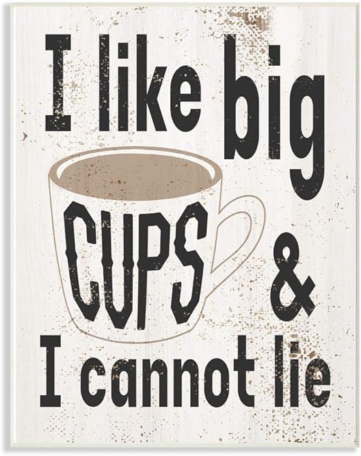 Amazon Com Stupell Industries Big Cups Funny Word Kitchen Dining