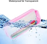 CHEERYMAGIC Clear Pencil Case Large PVC Zipper Pouch Pink Storage view 5