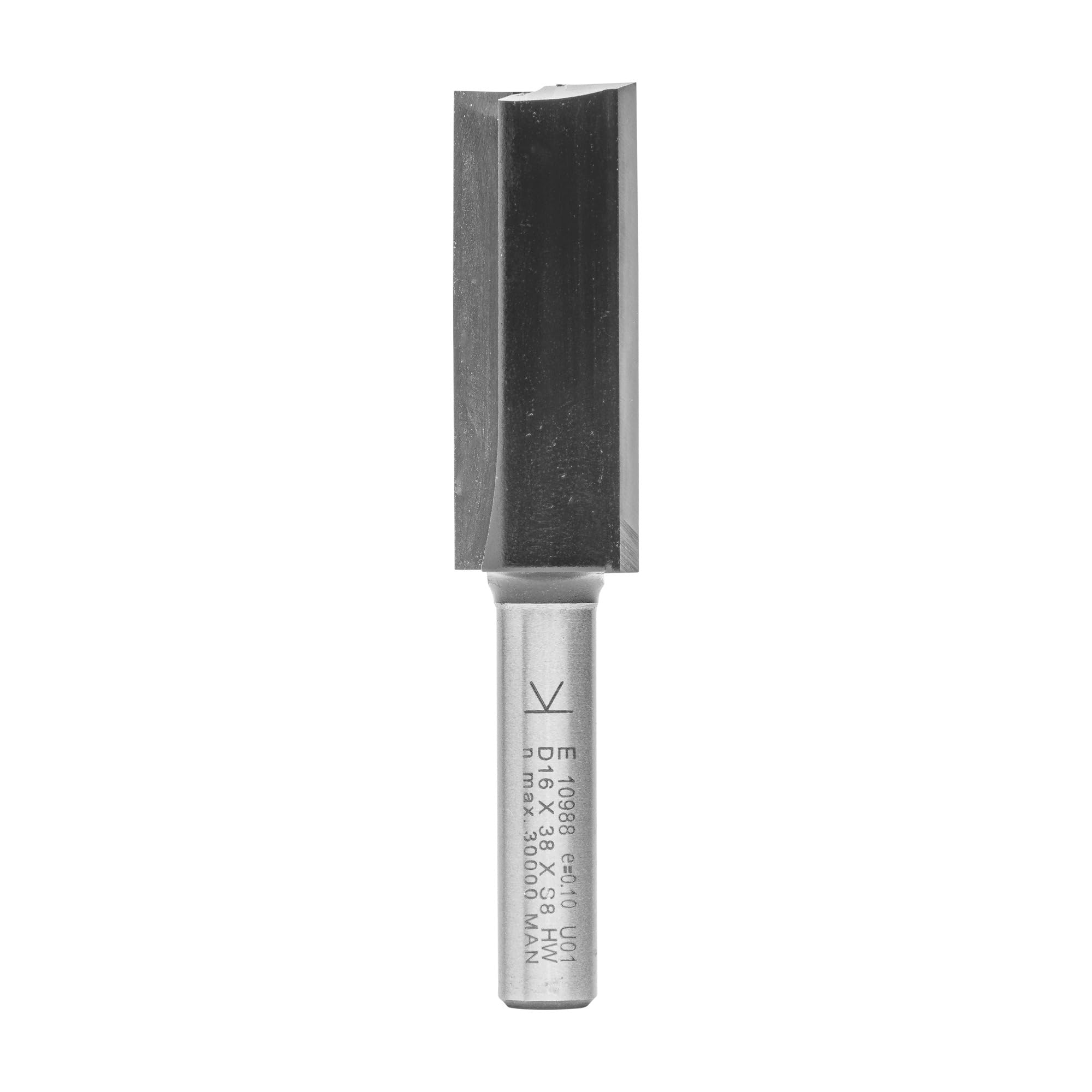 ENT 10988 Straight Cutter TC, Shank (S) 8 mm, Diameter (D) 16 mm, NL 38 mm, SL 32 mm, GL 70 mm, with Tungsten Carbide TC, Centre Tip