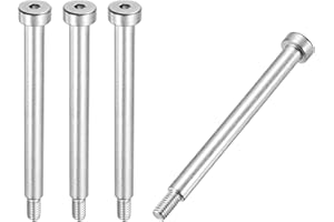 MECCANIXITY 4 Pcs 304 Stainless Steel Shoulder Bolt 8mm Shoulder Dia 80mm Shoulder Length M6x1 Thread Hex Socket Shoulder Bolts for Hydraulic Injection Molding Machinery Industries