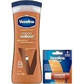 Vaseline Intensive Care Cocoa Radiant Hand &amp; Body Moisturizer + Lip Therapy with Cocoa Butter for Healing Dry Skin &amp; Lips