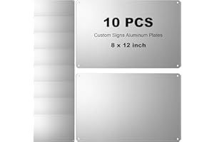 NODAAIIE 10 Pcs Aluminum Custom Signs, Rustproof Fade Resistant Waterproof Easy Mounting for Outdoor and Indoor Use, Personalized for Home, Office, Business, Door, Porch, Delivery, 8x12 Inches 0.6mm Thick